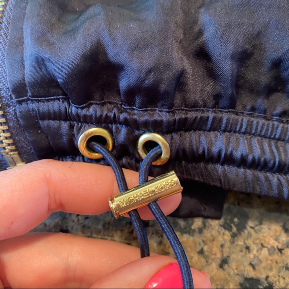 MICHAEL KORS lightweight oversized zip front jacket with gold hardware bomber - Picture 10 of 11